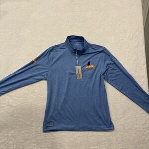 Vantage Apparel, 1/4 Zip, Moisture Wicking, Medium, Light Blue
